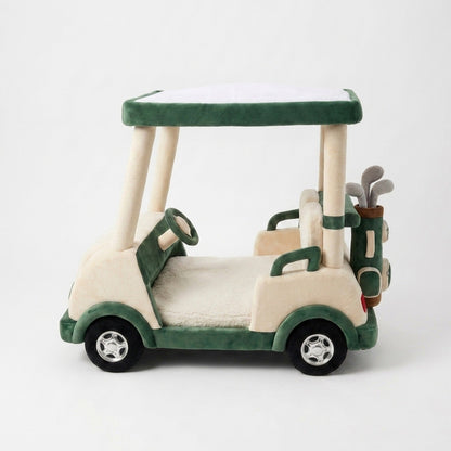 Fairway Paws golf cart dog bed in Green, side on