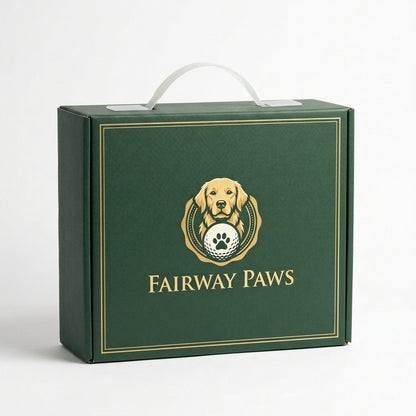Fairway Paws branded packaging box